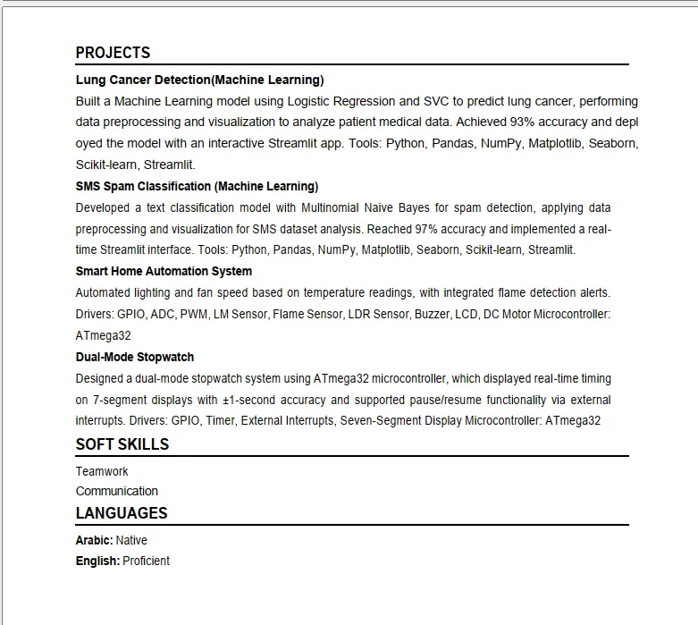 عمل سيرة ذاتية احترافية متوافقة مع نظام ATS للطلاب والخريجين