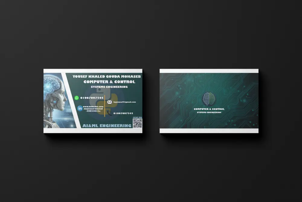 تصميم بطاقة عمل (بزنس كارد) احترافية تعكس هوية مشروعك أو شركتك بشكل مميز وجذاب.