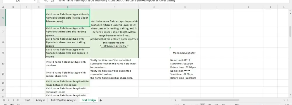 إنشاء أو مراجعة سيناريوهات الاختبار Test Cases