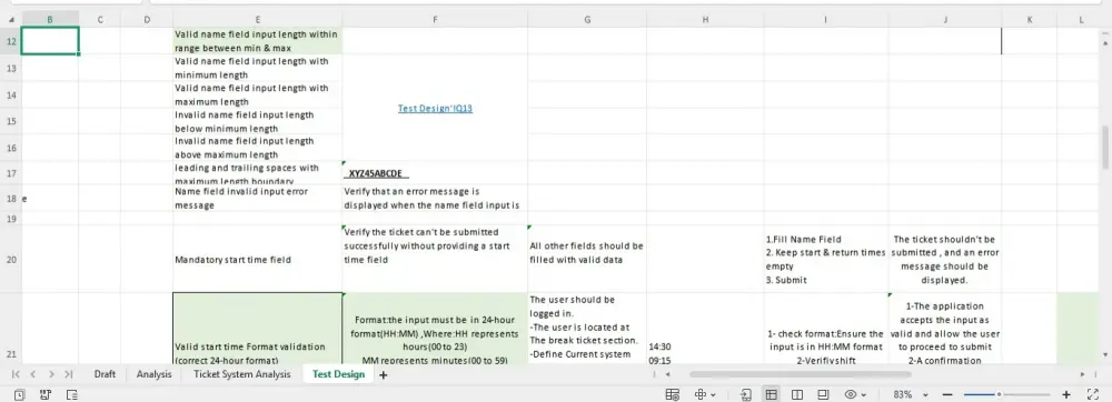 إنشاء أو مراجعة سيناريوهات الاختبار Test Cases