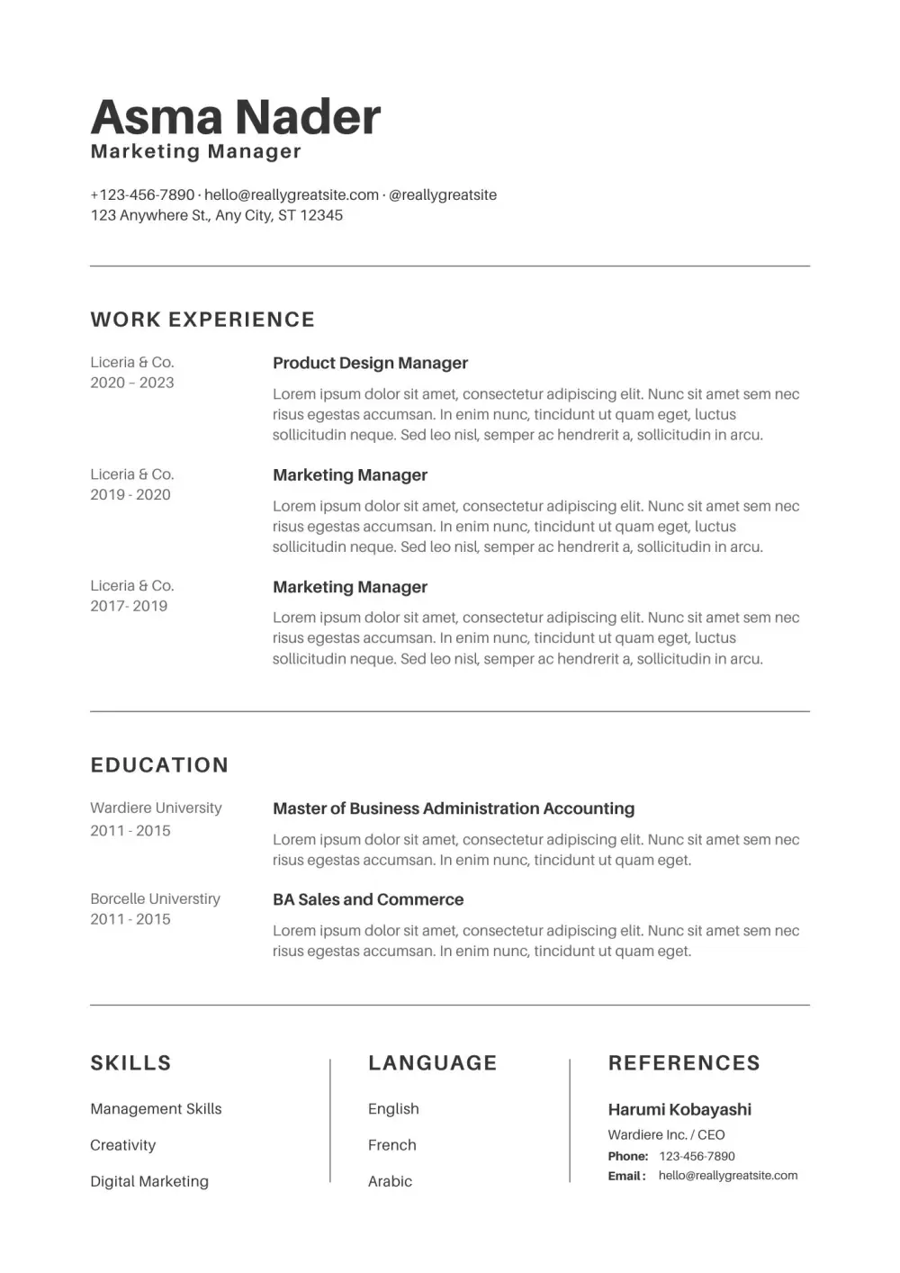 Creating a professional CV