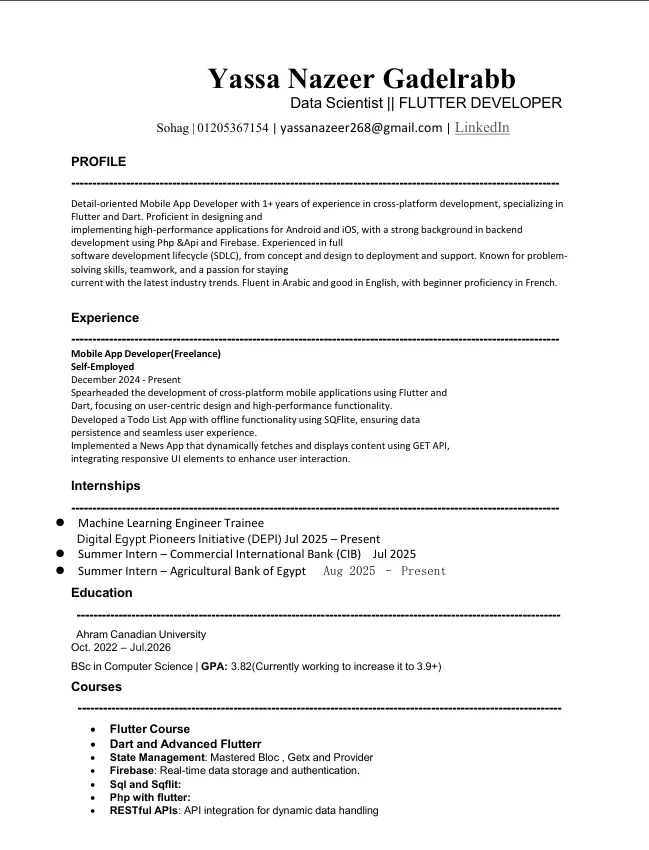 سيرة ذاتيه (CV)