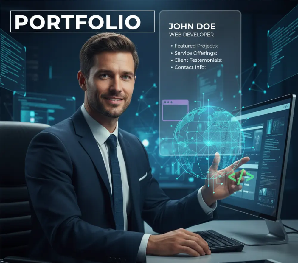 تصميم بورتفوليو احترافي يعرض أعمالك أو مهاراتك بطريقة مميزة وجذابة