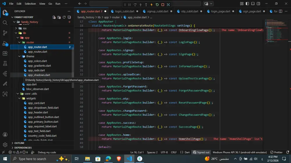 إصلاح مشاكل وأخطاء Flutter