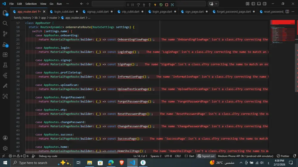 إصلاح مشاكل وأخطاء Flutter