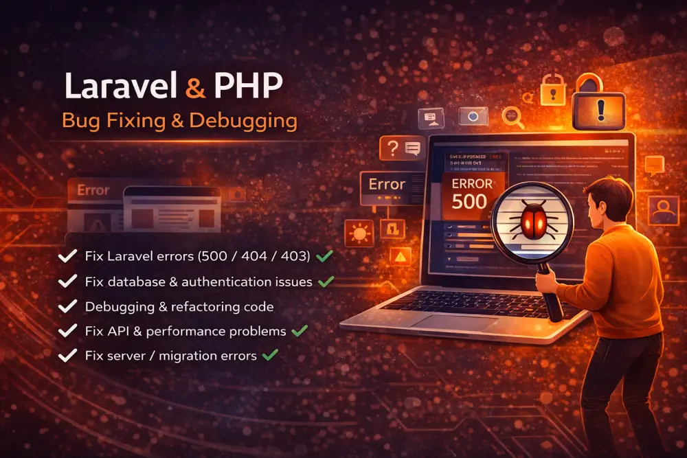 إصلاح مشاكل Laravel و PHP