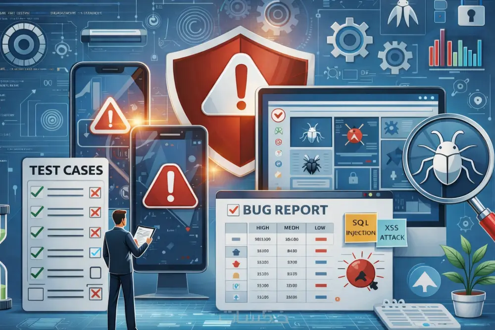 اختبار المواقع والتطبيقات واكتشاف الأخطاء (Software Testing & QA)