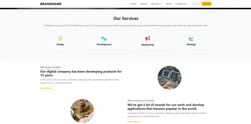 تصميم صفحة هبوط عصرية متجاوبة Landing page