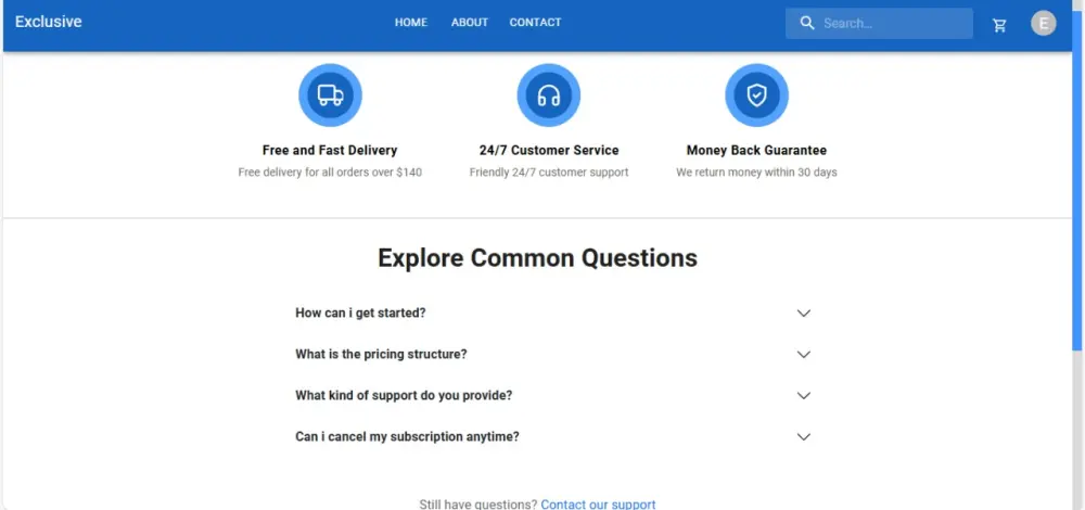 تصميم وتنفيذ موقع E-Commerce احترافي مع نظام تسجيل دخول وتسجيل جديد (Login & SignUp) باستخدام React و javaScript