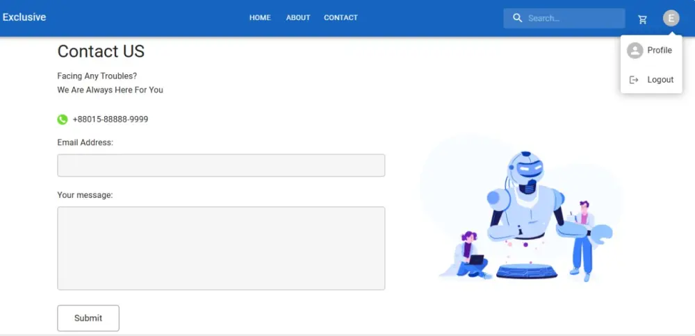 تصميم وتنفيذ موقع E-Commerce احترافي مع نظام تسجيل دخول وتسجيل جديد (Login & SignUp) باستخدام React و javaScript