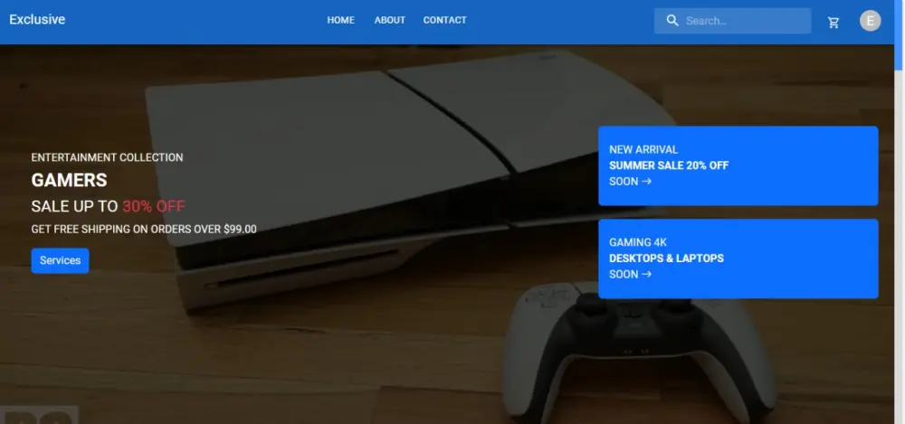 تصميم وتنفيذ موقع E-Commerce احترافي مع نظام تسجيل دخول وتسجيل جديد (Login & SignUp) باستخدام React و javaScript