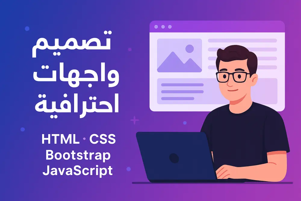 تصميم وتطوير واجهات مواقع احترافية باستخدام HTML وCSS وBootstrap وJavaScript