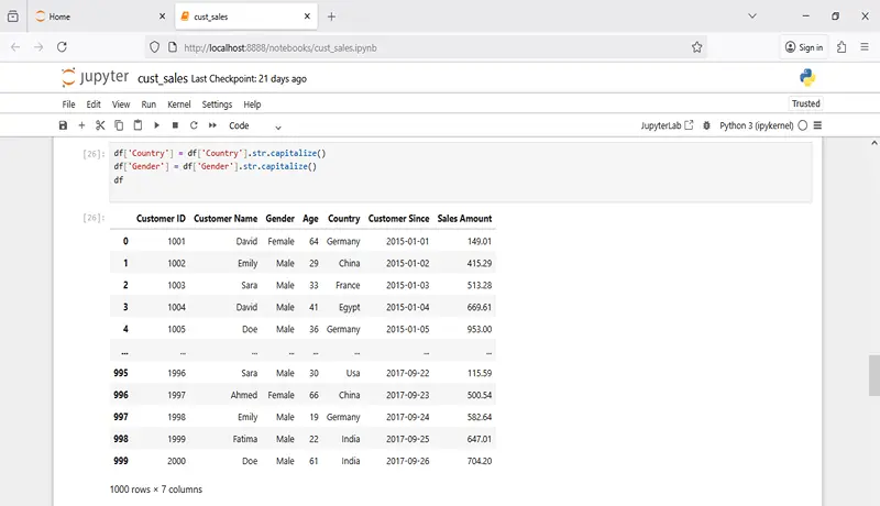 تحليل بيانات العملاء والمبيعات باستخدام Python و Jupyter Notbook