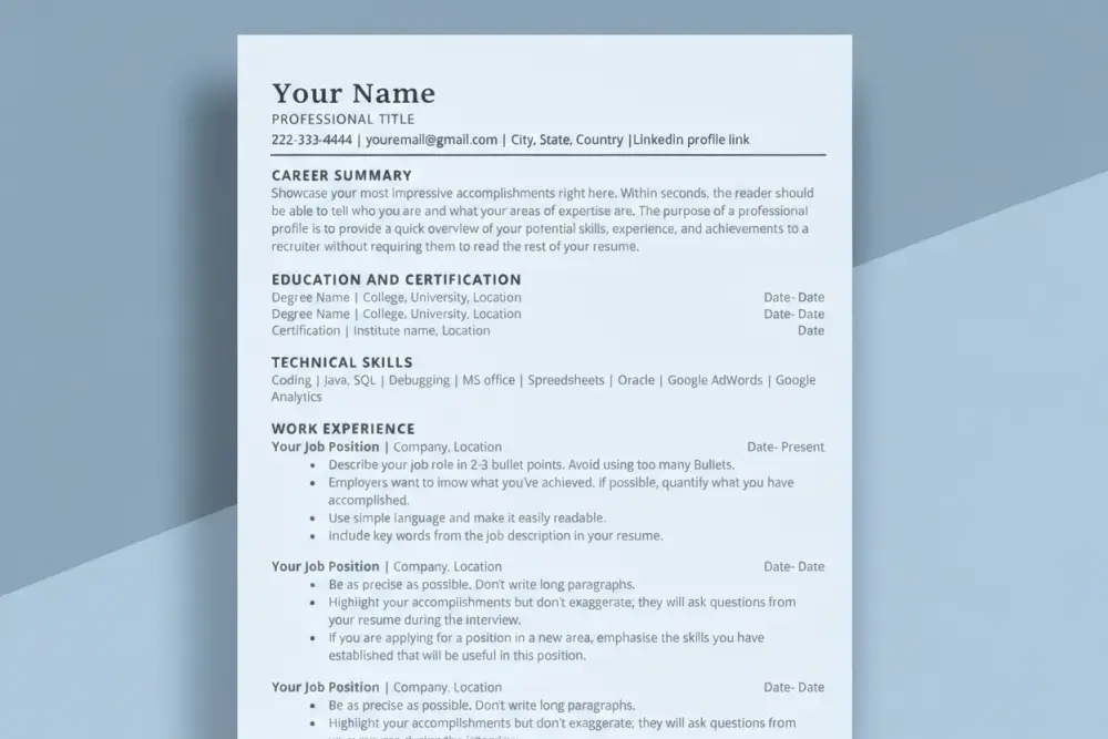 تصميم سيرة ذاتيه CV متوافق مع نظام ATS