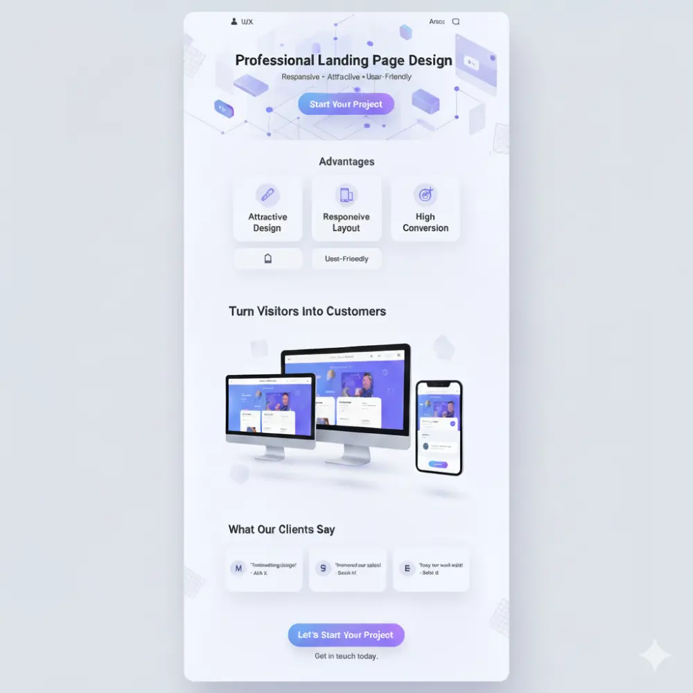 تصميم صفحة هبوط عصرية وجذّابة تزيد من تفاعل العملاء