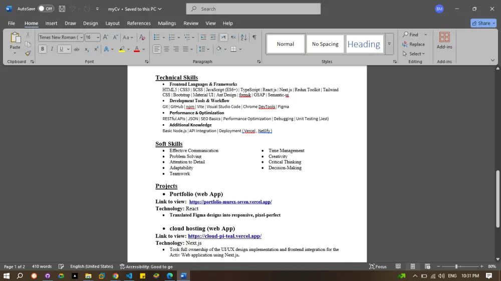 كتابة سيرة ذاتية احترافية Professional CV توافق نظام ATS