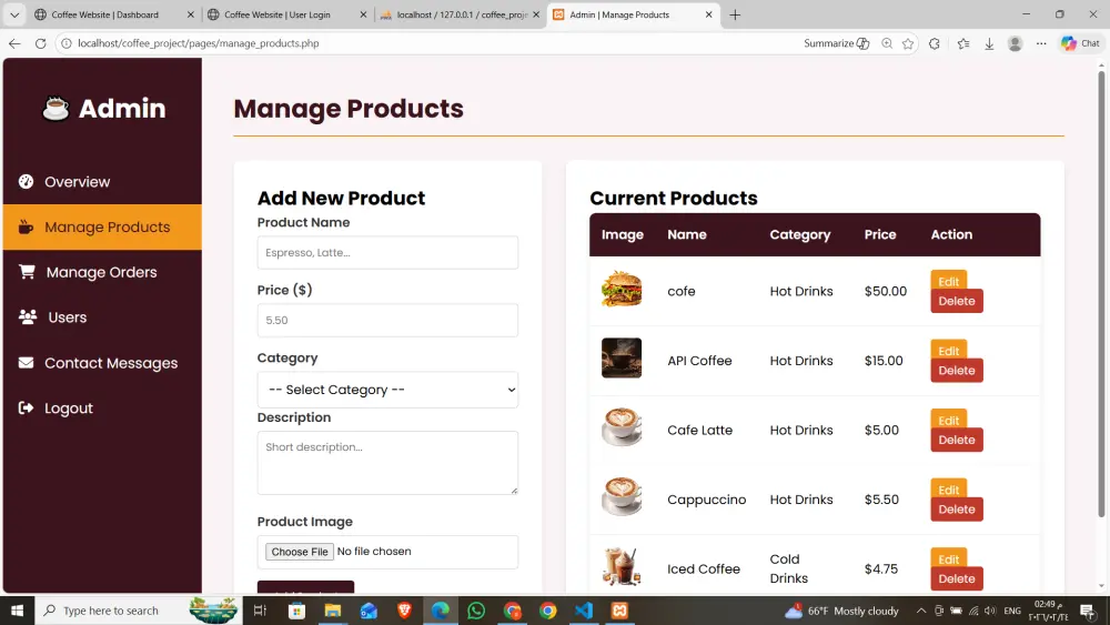 تصميم موقع ويب صغير مع Backend بسيط