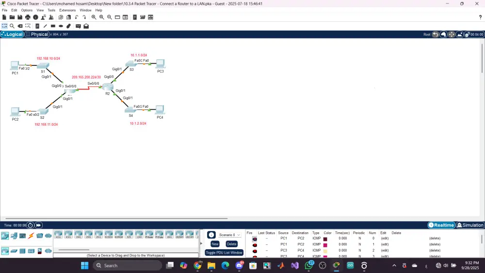 تصميم الشبكات باستخدام برنامج cisco packet tracer