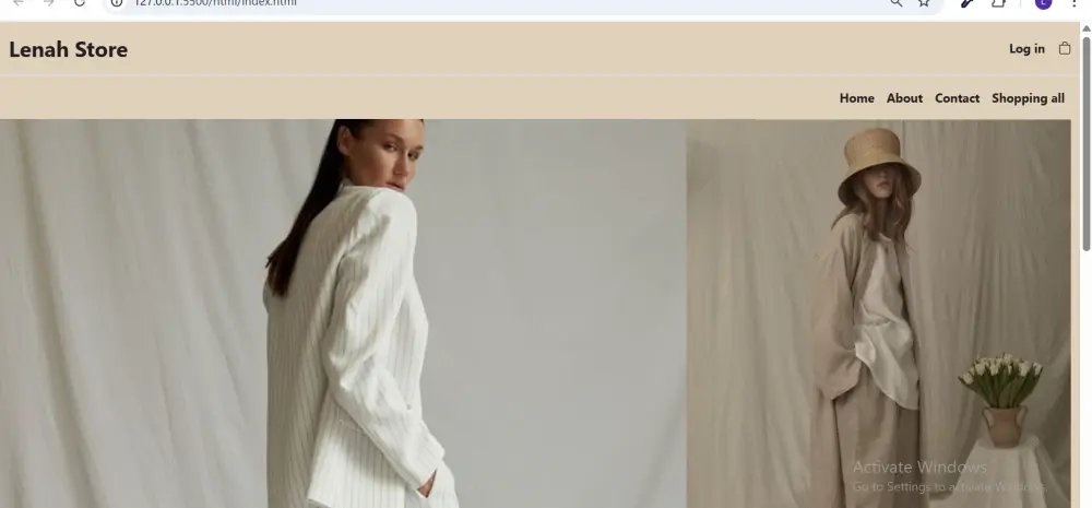 تصميم صفحة متجر إلكتروني بسيط لبيع الملابس باستخدام HTML وCSS