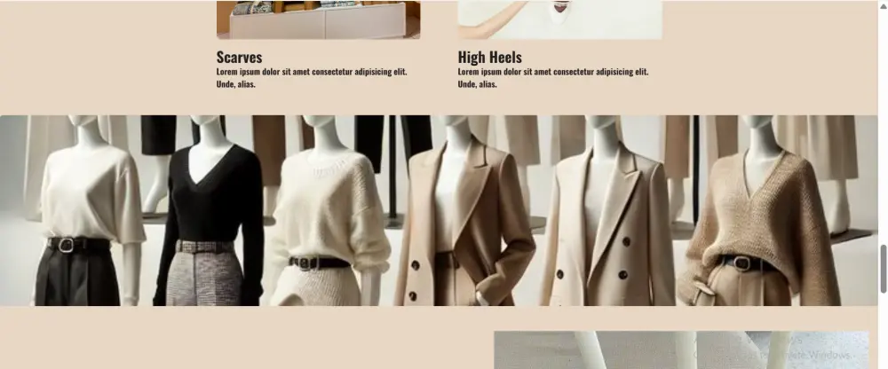 تصميم صفحة متجر إلكتروني بسيط لبيع الملابس باستخدام HTML وCSS