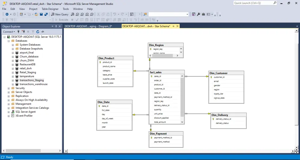 تصميم قواعد بيانات وكتابة استعلامات SQL لإدارة وتحليل البيانات