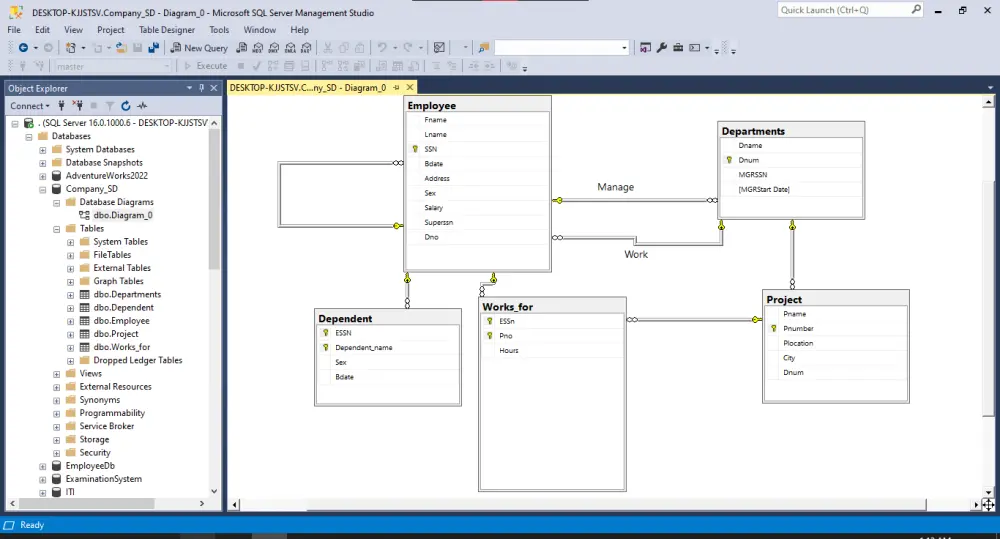 تصميم قاعدة بيانات مع ERD وMapping باستخدام SQL Server