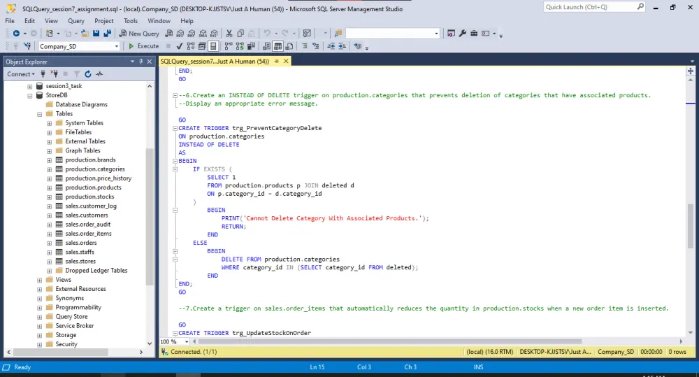 تصميم قاعدة بيانات مع ERD وMapping باستخدام SQL Server