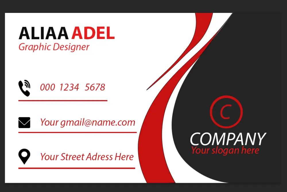 تصميم جرافيك لعمل كارت شخصى