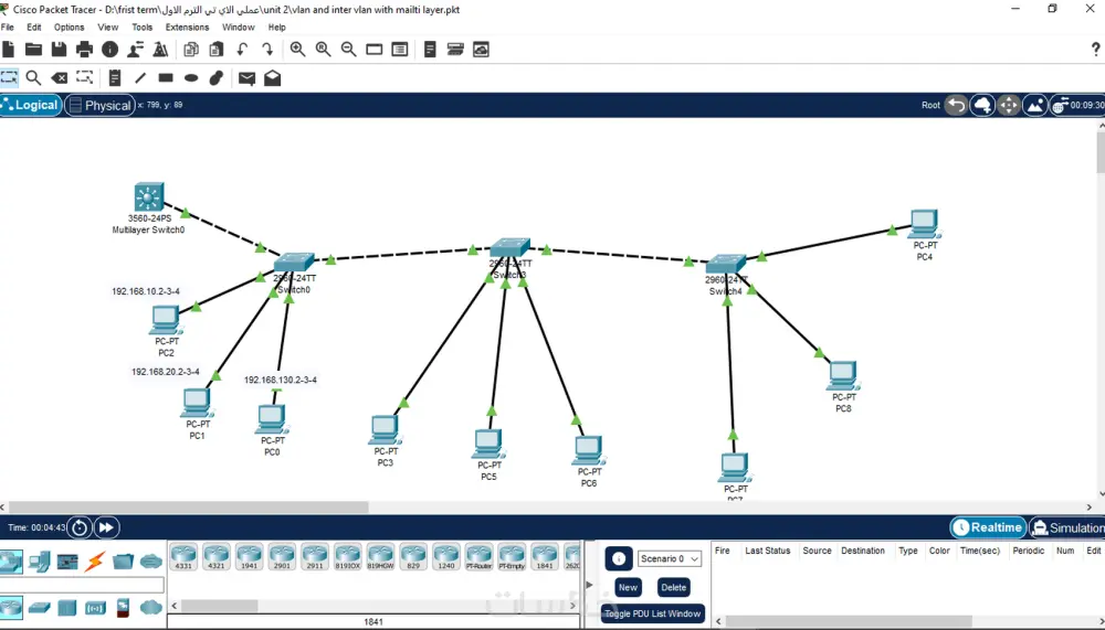 إنشاء مشاريع خاصة بالشبكات علي cisco packet tracer