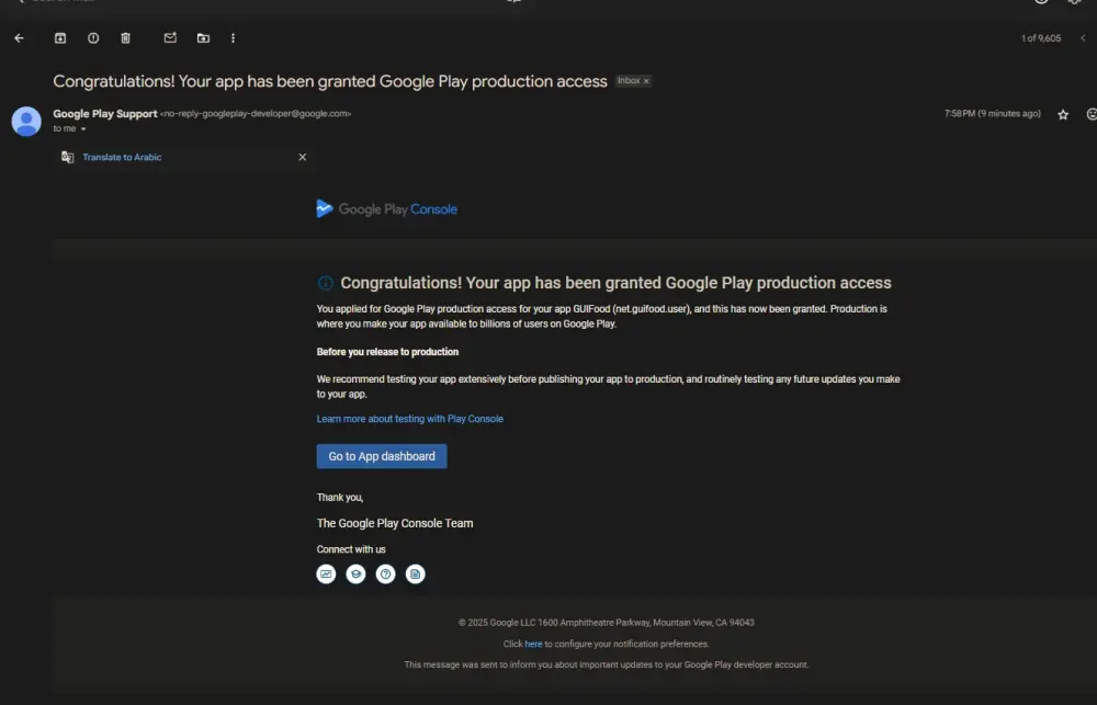 الاختبار المغلق – اجتياز ناجح لتجربة Google Play عبر 12 مختبِر حقيقي للتطبيق لمدة 14 يومًا.
