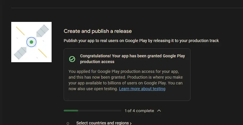 الاختبار المغلق – اجتياز ناجح لتجربة Google Play عبر 12 مختبِر حقيقي للتطبيق لمدة 14 يومًا.