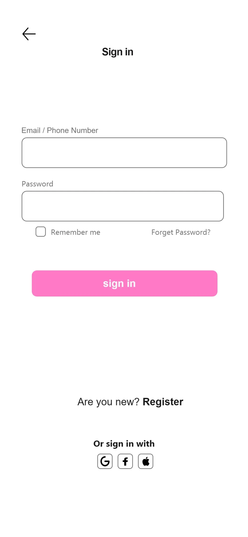 تصميم صفحات التسجيل