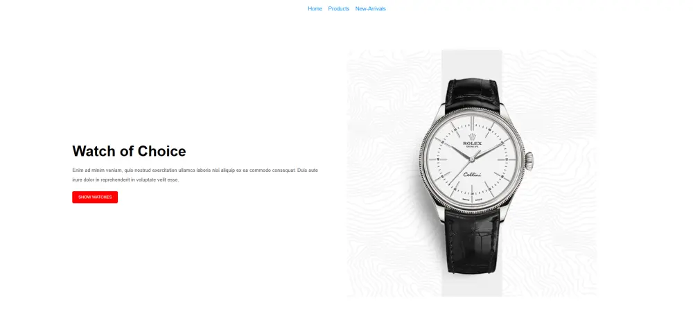 موقع تجارة إلكترونية حديث للساعات