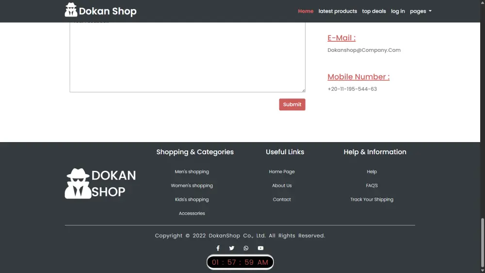 موقع تجارة إلكترونية حديث للملابس