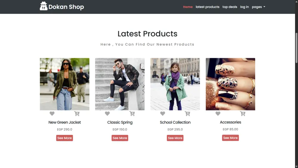 موقع تجارة إلكترونية حديث للملابس