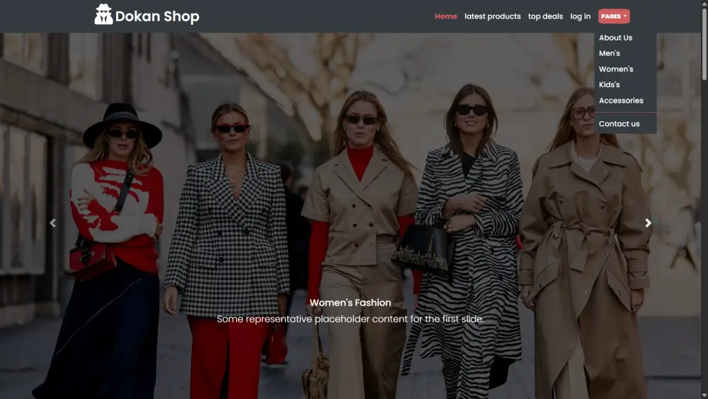 موقع تجارة إلكترونية حديث للملابس