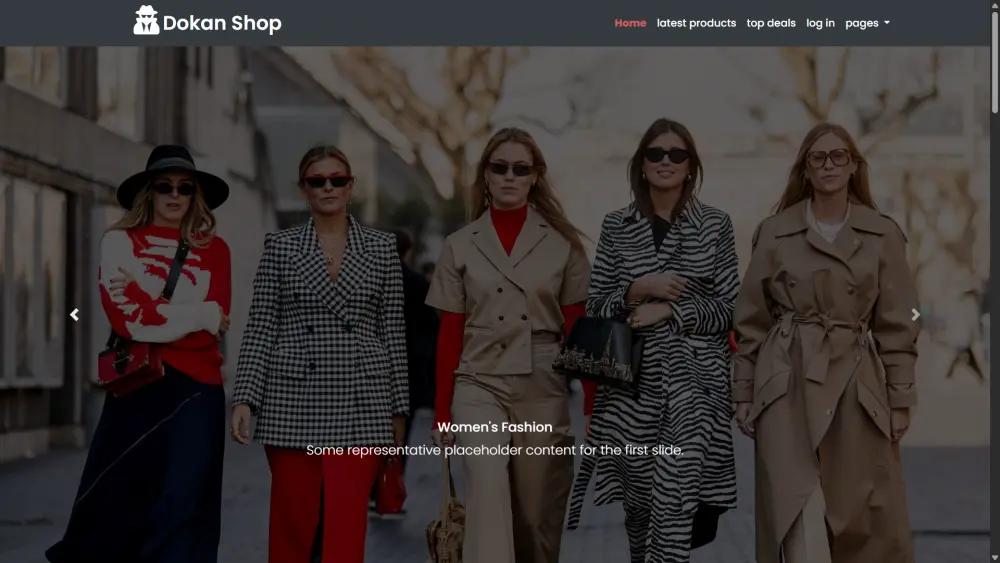 موقع تجارة إلكترونية حديث للملابس