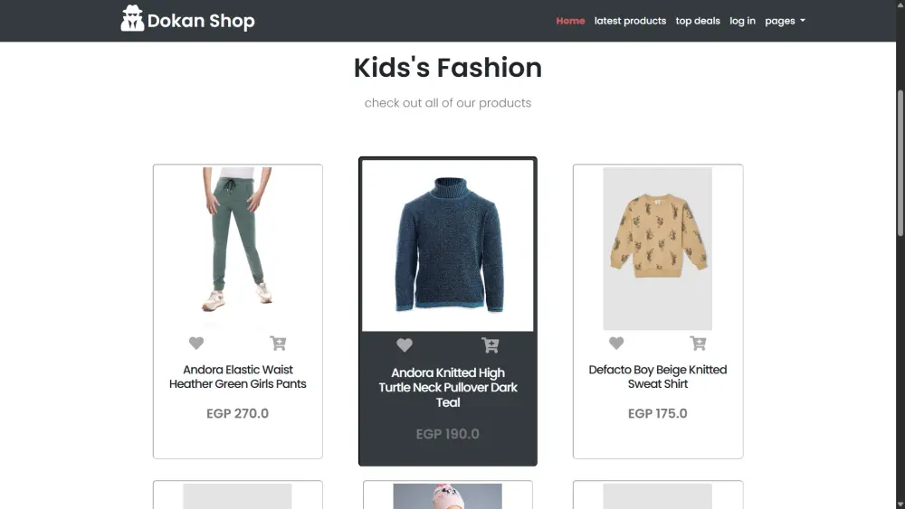 موقع تجارة إلكترونية حديث للملابس