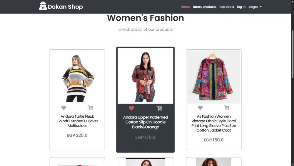 موقع تجارة إلكترونية حديث للملابس