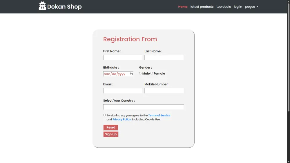 موقع تجارة إلكترونية حديث للملابس