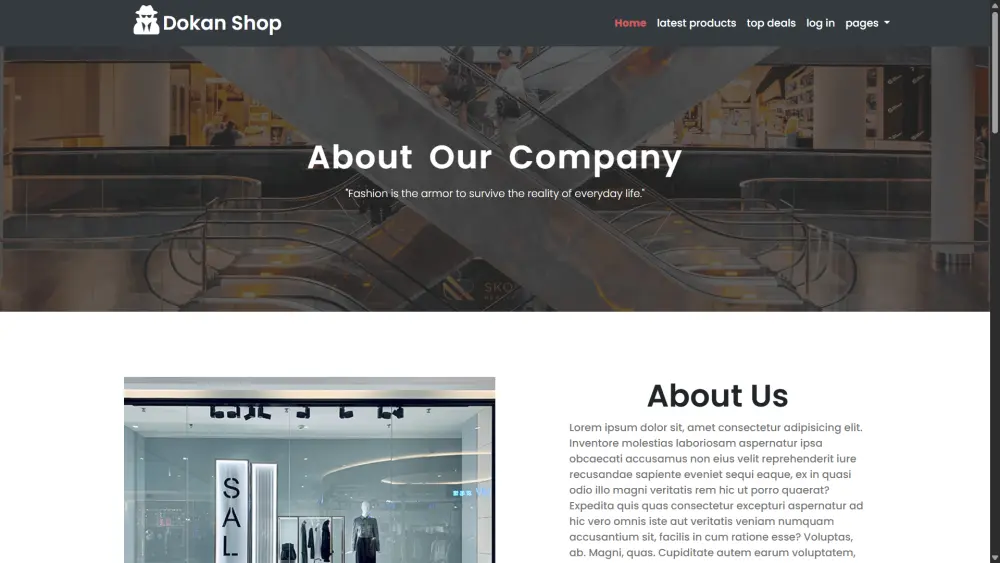 موقع تجارة إلكترونية حديث للملابس