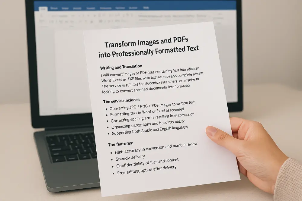 تحويل الصور وملفات PDF إلى نصوص مكتوبة ومنسقة باحترافية