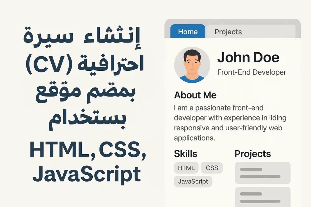 إنشاء سيرة ذاتية (CV) احترافية بتصميم موقع شخصي باستخدام HTML وCSS وJavaScript