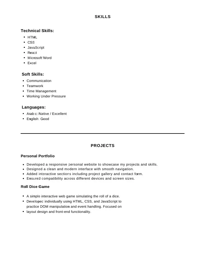 تصميم وتنسيق سيرة ذاتية (CV) احترافية.