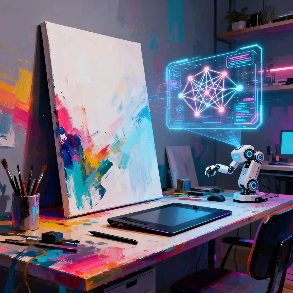 تصميم صور رقمية وفن إبداعي باستخدام الذكاء الاصطناعي