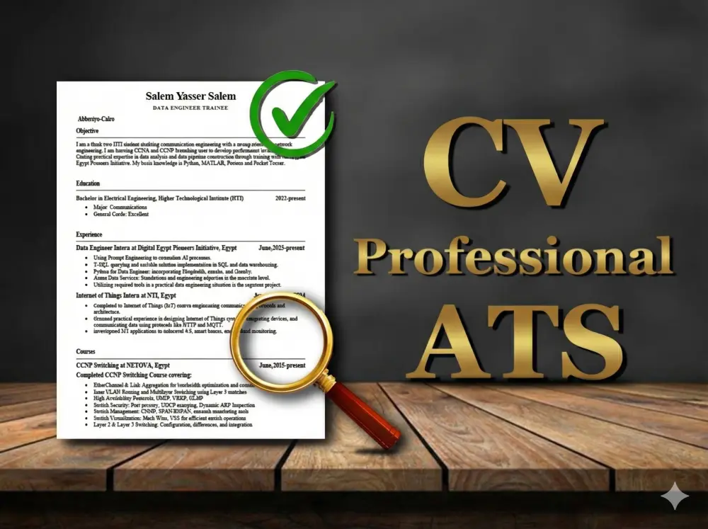 تصميم وكتابة سيرة ذاتية (CV) احترافية متوافقة مع نظام ATS