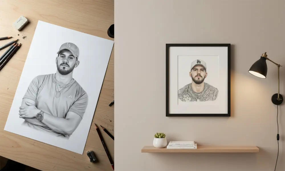 رسم صورتك الشخصية بالرصاص أو الملونات الخشبية