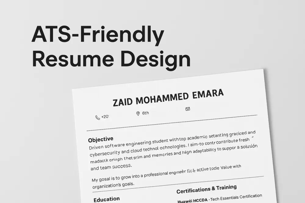 تصميم وكتابة سيرة ذاتية احترافية تتجاوز أنظمة التوظيف (ATS)