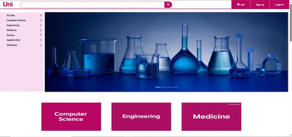 موقع E-Commerce مكون من الصفحة الرئيسية وصفحة المنتجات باستخدام HTML, CSS, JavaScript, و Bootstrap بتصميم متجاوب يعمل على جميع الأجهزة (كمبيوتر، تابلت، وموبايل).
