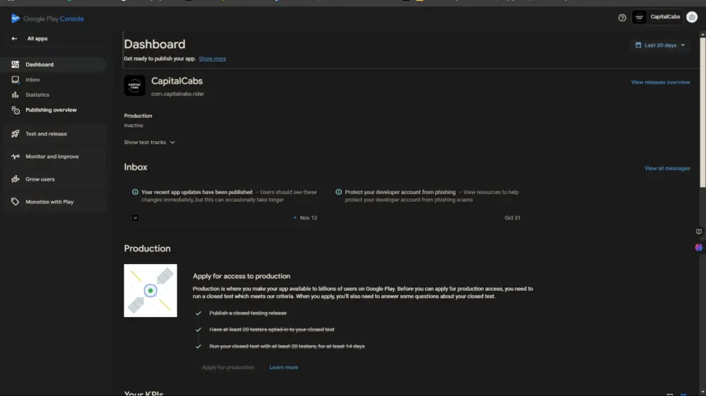 الاختبار المغلق لتطبيقات جوجل بلاي وتفعيل إذن الإصدار العلني